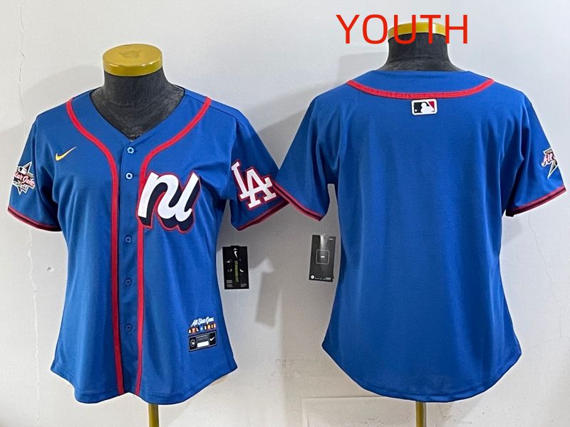 Youth 2025 Los Angeles Dodgers Blank Blue All star Nike MLB Jersey style 01